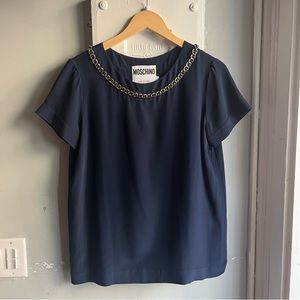Vintage Moschino Couture Silk Chain Top